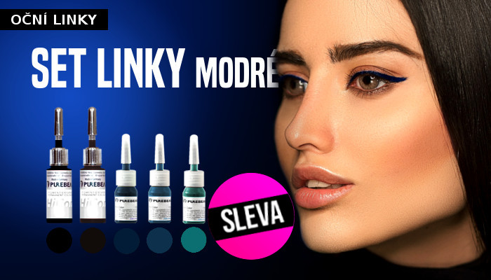 set barev Purebeau na permanentni makeup modre linky